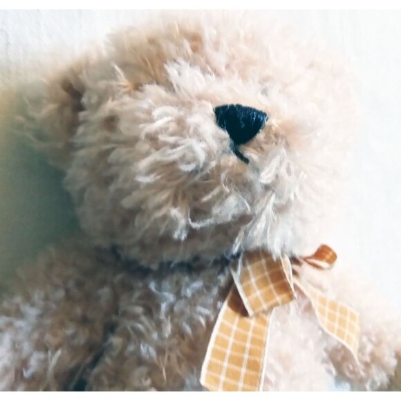 Ganz Plush Bear Orange Ribbon Murdoch Tan 12 Inch Stuffed Animal Vintage H14182 - Picture 5 of 12